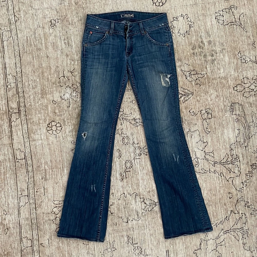 Hudson bootcut distressed jeans